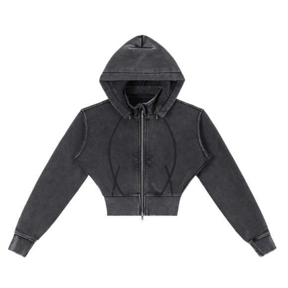 Baba Boss Vintage Washed Cropped Fleece Hoodie - Picture 1 of 6